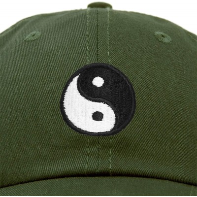 Baseball Caps Ying Yang Dad Hat Baseball Cap Zen Peace Balance Philosophy - Olive - CV18XKCTIWD $12.68