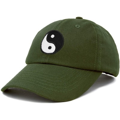 Baseball Caps Ying Yang Dad Hat Baseball Cap Zen Peace Balance Philosophy - Olive - CV18XKCTIWD $12.68