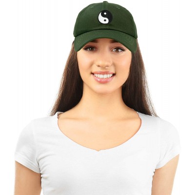 Baseball Caps Ying Yang Dad Hat Baseball Cap Zen Peace Balance Philosophy - Olive - CV18XKCTIWD $12.68