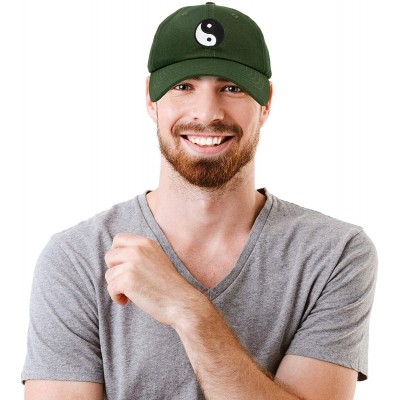 Baseball Caps Ying Yang Dad Hat Baseball Cap Zen Peace Balance Philosophy - Olive - CV18XKCTIWD $12.68