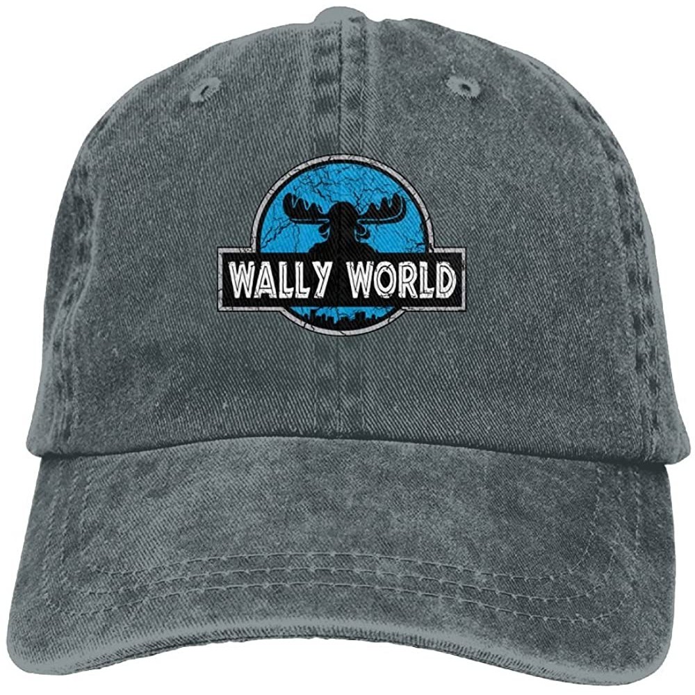 Baseball Caps Wally World Denim Hat Adjustable Unisex Classic Baseball - Asphalt - CI18DW04307 $12.56
