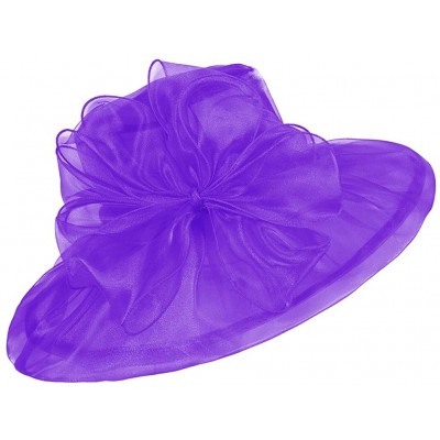 Sun Hats Women's Kentucky Derby Fascinators Church Wedding Easter Tea Party Hat - Purple - CL124ASWCQX $15.80