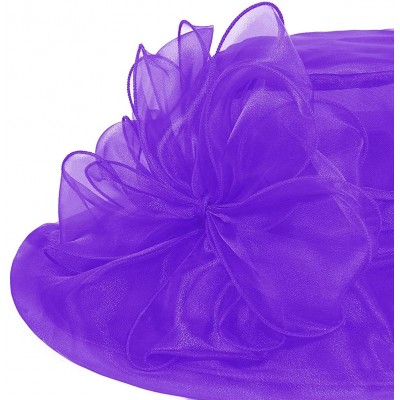 Sun Hats Women's Kentucky Derby Fascinators Church Wedding Easter Tea Party Hat - Purple - CL124ASWCQX $15.80