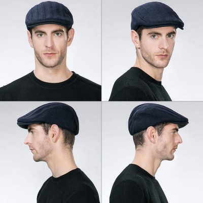 Newsboy Caps Mens Wool Newsboy Cap Fitted Winter Irish Flat Cap - Navy69148 - CB18IL98QN6 $24.21