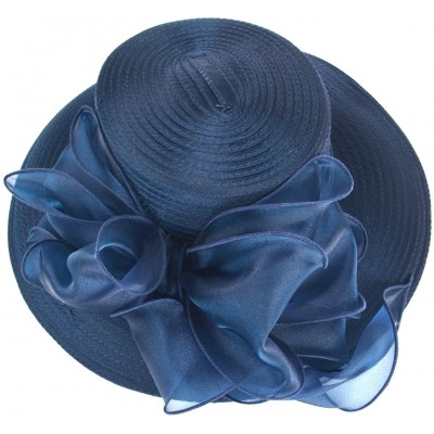 Bucket Hats Women Kentucky Derby Church Dress Cloche Hat Fascinator Floral Tea Party Wedding Bucket Hat S052 - S062-navy - CT...