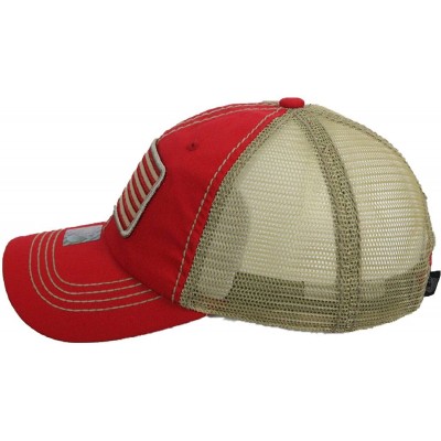 Baseball Caps US Flag Baseball Cap USA Mesh Trucker Fashion Hipster Golf Hiking Camping Hat - Red - CS18U3NUQGZ $15.52