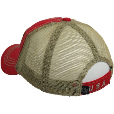 Baseball Caps US Flag Baseball Cap USA Mesh Trucker Fashion Hipster Golf Hiking Camping Hat - Red - CS18U3NUQGZ $15.52