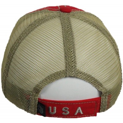 Baseball Caps US Flag Baseball Cap USA Mesh Trucker Fashion Hipster Golf Hiking Camping Hat - Red - CS18U3NUQGZ $15.52