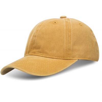 Baseball Caps Classic Cotton Adjustable Baseball Plain Cap-Custom Hip Hop Dad Trucker Snapback Hat - Yellow - C01836RR9HO $9.47