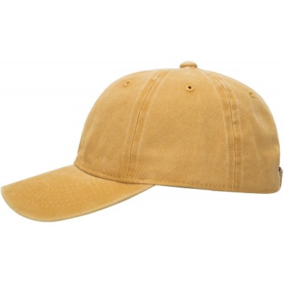 Baseball Caps Classic Cotton Adjustable Baseball Plain Cap-Custom Hip Hop Dad Trucker Snapback Hat - Yellow - C01836RR9HO $9.47