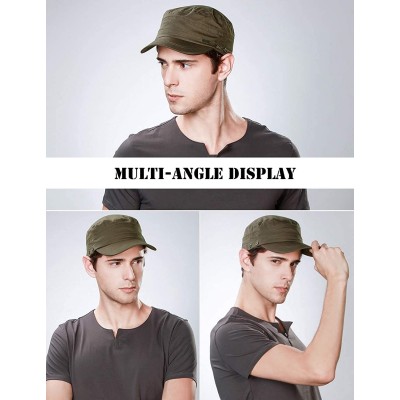 Baseball Caps Mens Womens Cotton Military Cadet Hat Baseball Army Cap 56-64cm - 69251green - CP18WQH3KZ5 $16.13