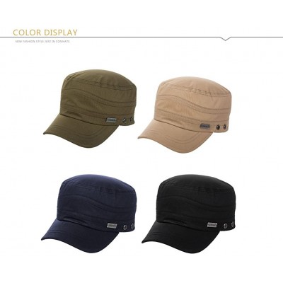 Baseball Caps Mens Womens Cotton Military Cadet Hat Baseball Army Cap 56-64cm - 69251green - CP18WQH3KZ5 $16.13