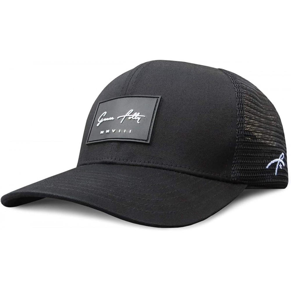 Baseball Caps Trucker Hat for Men or Women- Many Cool Designs - Signature Black - C818TE2EK5D $22.33