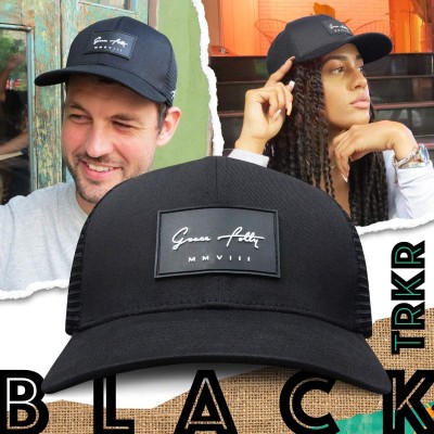 Baseball Caps Trucker Hat for Men or Women- Many Cool Designs - Signature Black - C818TE2EK5D $22.33