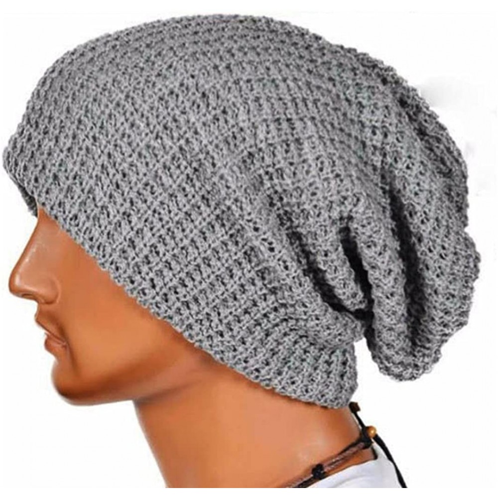 Skullies & Beanies 2017 Men Women Hats Warm Winter Knit Ski Beanie Skull Slouchy Cap Hat (Gray- one Size) - C71880S6I2H $7.52