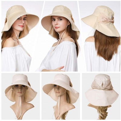 Sun Hats Womens Packable SPF 50 Ponytail Sun Hat Summer Mask Hiking Gardening Beach Fishing 57-59cm - 69053beige - CI18SO8RNM...