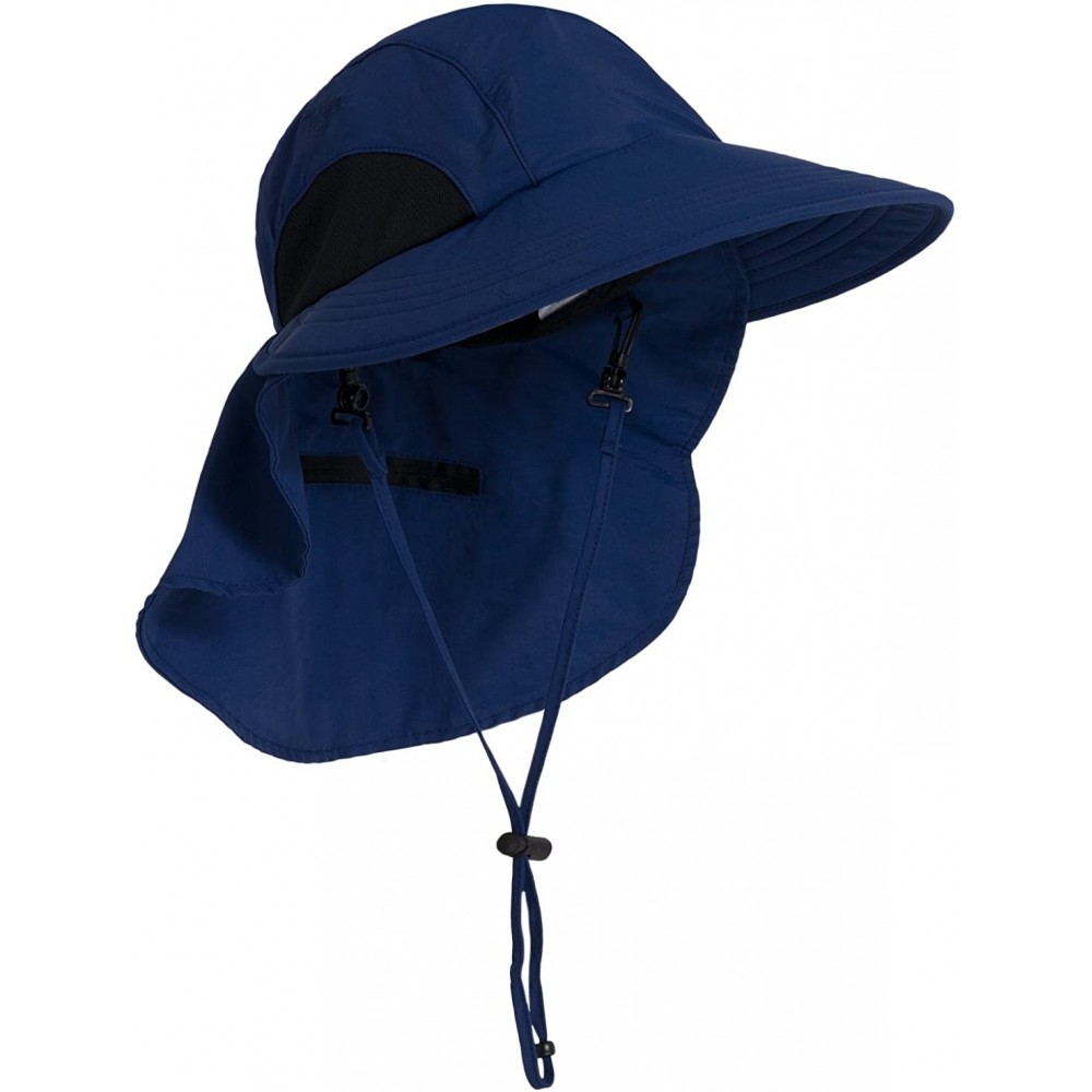 Sun Hats Adult Unisex Sol Wide Brim Sun Hats - UPF 50+ Sun Protection - Navy - CN11ZUGO3TF $20.14