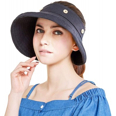 Bucket Hats Adjustable Outdoor Protection Foldable Ponytail - Black - CA18S4I73AK $10.18