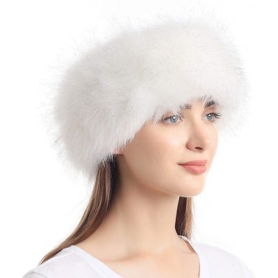 Cold Weather Headbands Faux Fur Headband with Stretch Women's Winter Earwarmer Earmuff - White - CP186964QML $12.45