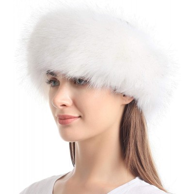 Cold Weather Headbands Faux Fur Headband with Stretch Women's Winter Earwarmer Earmuff - White - CP186964QML $12.45