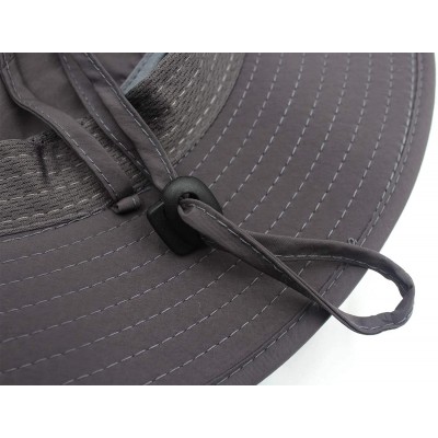 Sun Hats Unisex UPF 50+ Protection Safari Sun Hat Wide Brim Bucket Cap Packable Hiking Fishing Boonie Hat - Gray - CH18RN4Z5T...