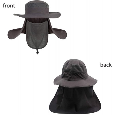 Sun Hats Unisex UPF 50+ Protection Safari Sun Hat Wide Brim Bucket Cap Packable Hiking Fishing Boonie Hat - Gray - CH18RN4Z5T...