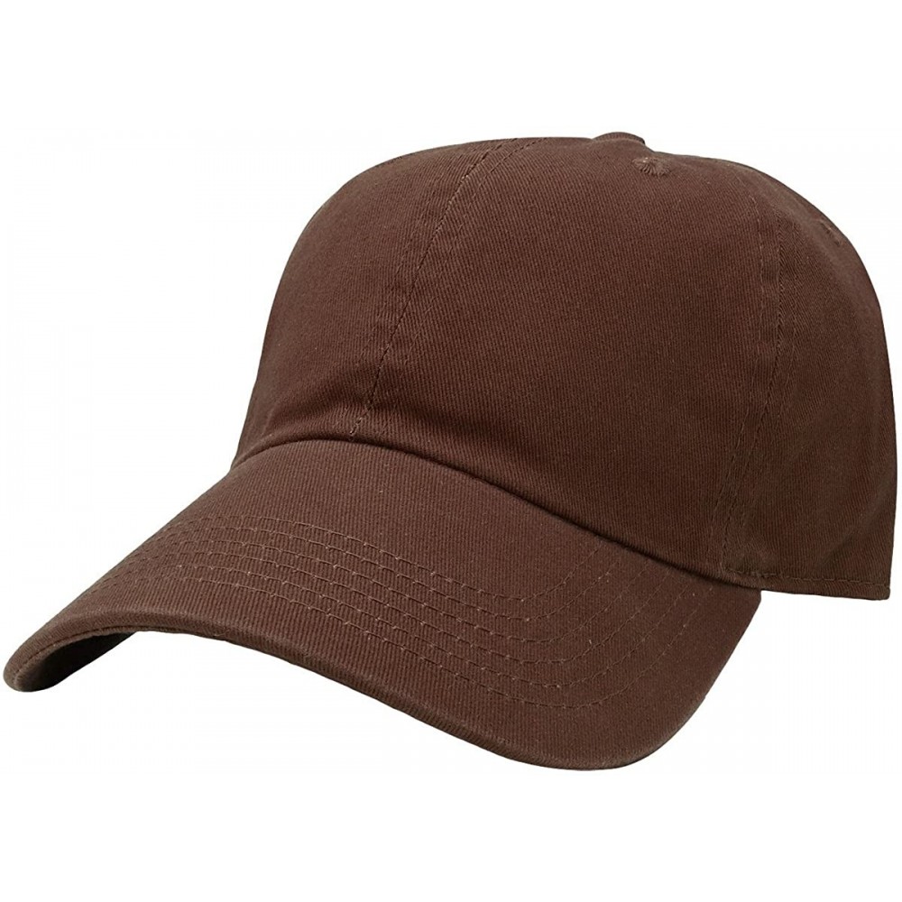 Baseball Caps Classic Baseball Cap Dad Hat 100% Cotton Soft Adjustable Size - Dark Brown - C711AT3W377 $6.94