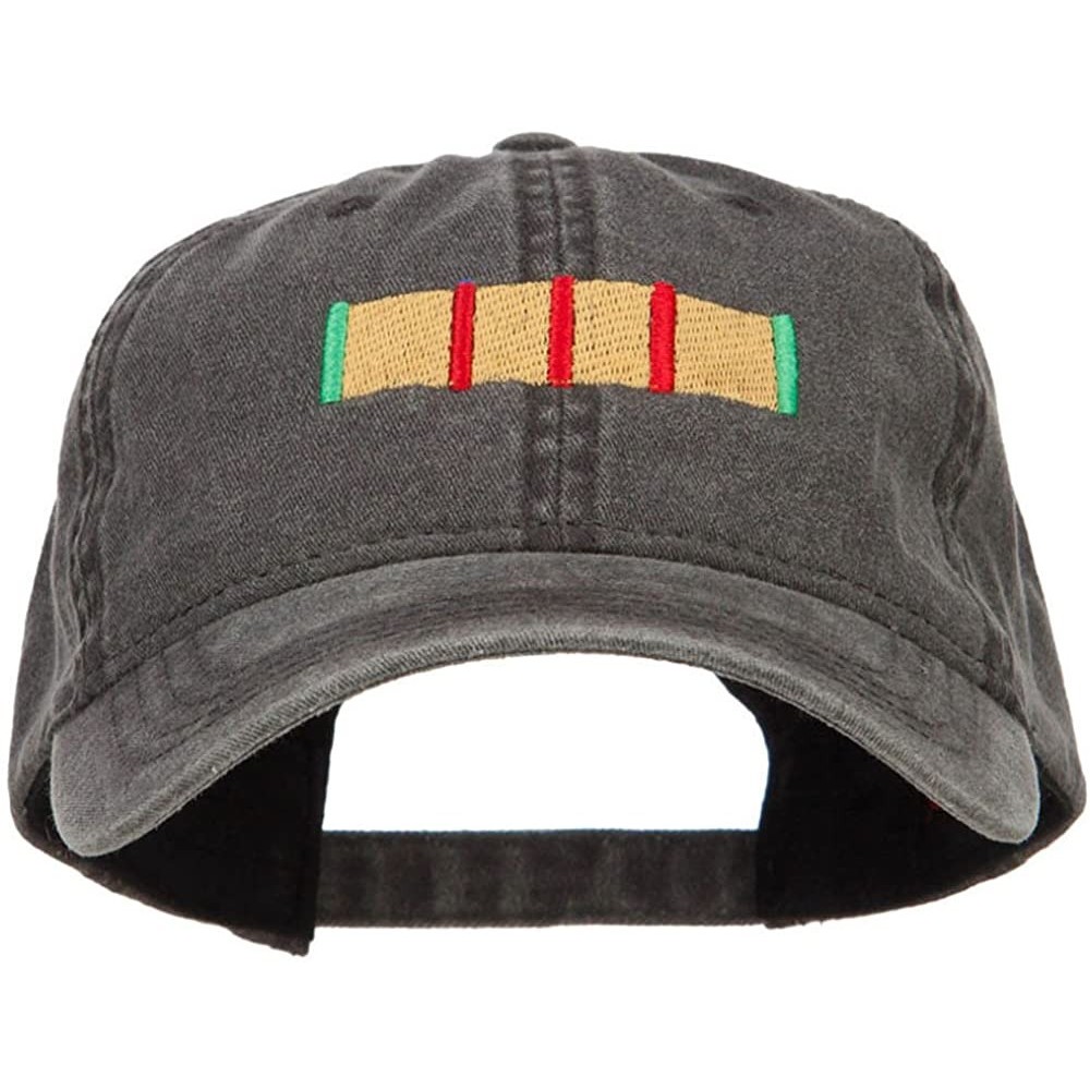 Baseball Caps Vietnam Service Ribbon Embroidered Washed Cap - Black - CN186MAWOQ2 $28.20