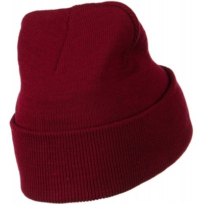 Skullies & Beanies 12 Inch Long Knitted Beanie - Maroon - CM110PMZ4CJ $11.12