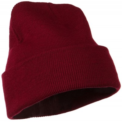 Skullies & Beanies 12 Inch Long Knitted Beanie - Maroon - CM110PMZ4CJ $11.12