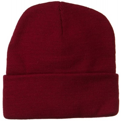 Skullies & Beanies 12 Inch Long Knitted Beanie - Maroon - CM110PMZ4CJ $11.12