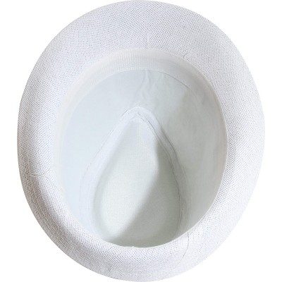 Fedoras Unisex Vintage Fedora Hat Classic Timeless Light Weight - 2125 - White - CY18A0OGT8I $18.25