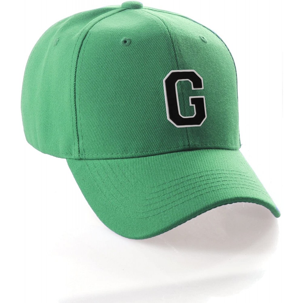 Baseball Caps Classic Baseball Hat Custom A to Z Initial Team Letter- Green Cap White Black - Letter G - CG18IDU5NW3 $11.87