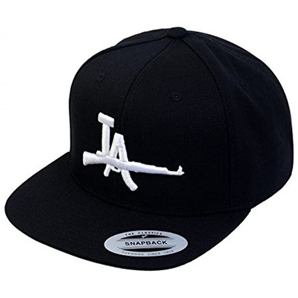 Baseball Caps Floral- Bandana- Animal Skin & Custom Embroidered - Snapbacks - La Ak (Black/White) - CD11WX1HKOZ $17.42