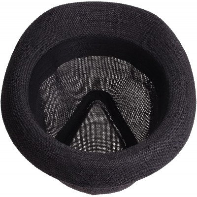 Fedoras Vintage Unisex Fedora Hat Classic Timeless Light Weight - 2126 - Black - C7185XKCZ9C $11.53