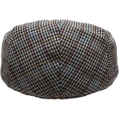 Newsboy Caps Men's Collection Wool Blend Herringbone Tweed Newsboy Ivy Hat with Dress Socks. - Plaidyellow - C912IJU0ML1 $12.83