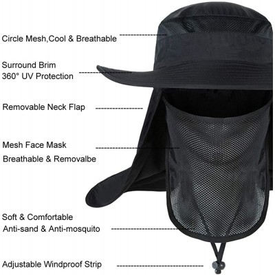 Sun Hats Unisex Fishing Hat Men Sun Protection Cap Garden Travel Lawn Work Outdoor Sports Hiking Hats Neck Flap - C718Q8TEXDS...