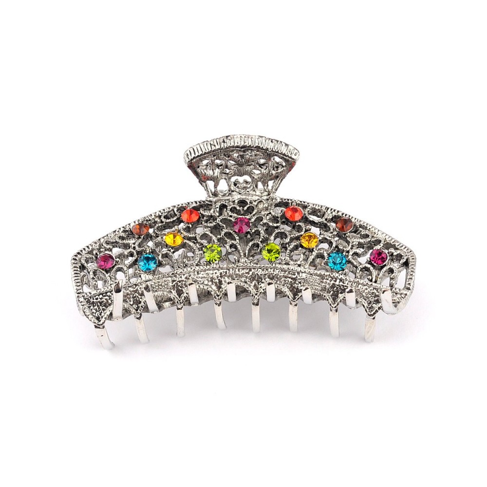 Headbands Women's Rhinestone Metal Claw Hair Clip Antique Silver IMC2023- Multi - Multicolored - C111KMU3JKN $12.14