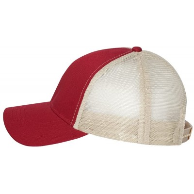 Baseball Caps Trucker Cap - 7070 - Adjustable - Red/ Oyster - CE11CYPVPBT $15.50