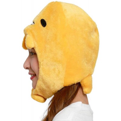 Skullies & Beanies Sanrio Gudetama Fluffy Beanie Cap Soft Warm Winter Head wear Yellow - C0126JLXVP1 $28.35