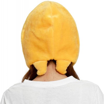 Skullies & Beanies Sanrio Gudetama Fluffy Beanie Cap Soft Warm Winter Head wear Yellow - C0126JLXVP1 $28.35