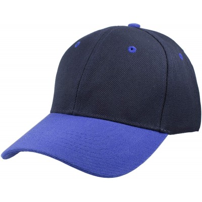 Baseball Caps Plain Baseball Cap Adjustable Back Strap 3 PC - Navy Royal - C518S03LWW4 $11.31