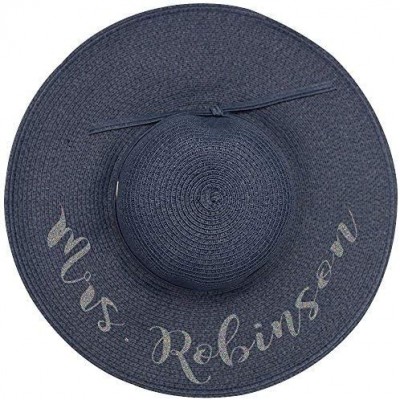 Sun Hats Personalized Mrs. Floppy Sun Hats - Navy - C918GGCYRUU $30.57