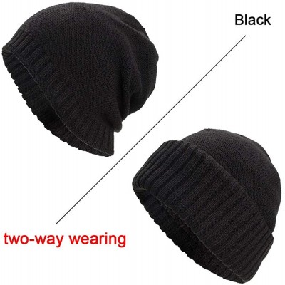 Skullies & Beanies Clearance Beanie Cap Winter Knit Warm Hat Ski Baggy Slouchy Beanie Skull Hat - Black - C518HXMGD9Y $10.16