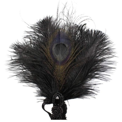 Headbands Peacock Flapper Headband Inspired Headpieces - Type 2-Black - CY187AI7R5Y $14.49