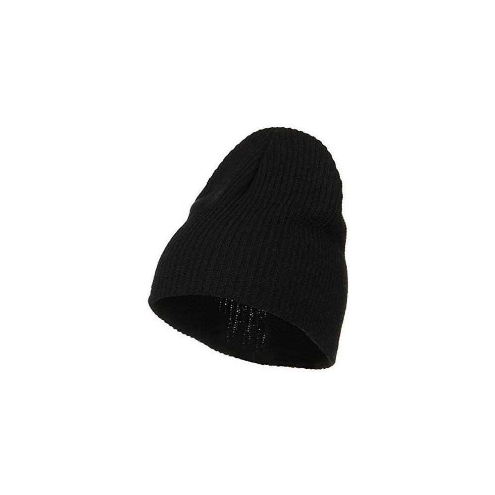 Skullies & Beanies Eco Cotton Ribbed XL Classic Beanie - Black - CF115EH78T7 $24.02