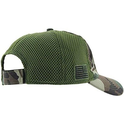 Baseball Caps American US Military Embroidered Flag Soft Mesh Hat Trucker Cap - Green Camo - CJ18U8AE0KD $13.41