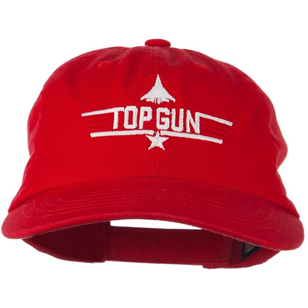 Baseball Caps US Navy Top Gun Fighter Embroidered Washed Cap - Red - C111Q3T62IX $23.17