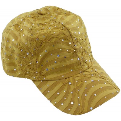 Baseball Caps Glitzy Game Sequin Trim Baseball Cap - Beige - C511U4D6DHJ $8.03