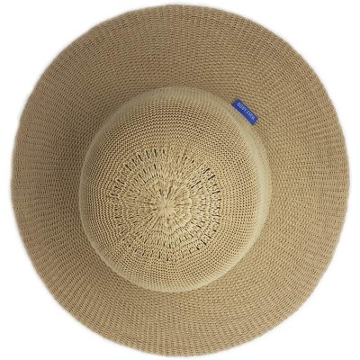 Sun Hats Women's Victoria Diva Sun Hat- Packable Straw Hat - Tan - CV12NA5DP1J $34.01